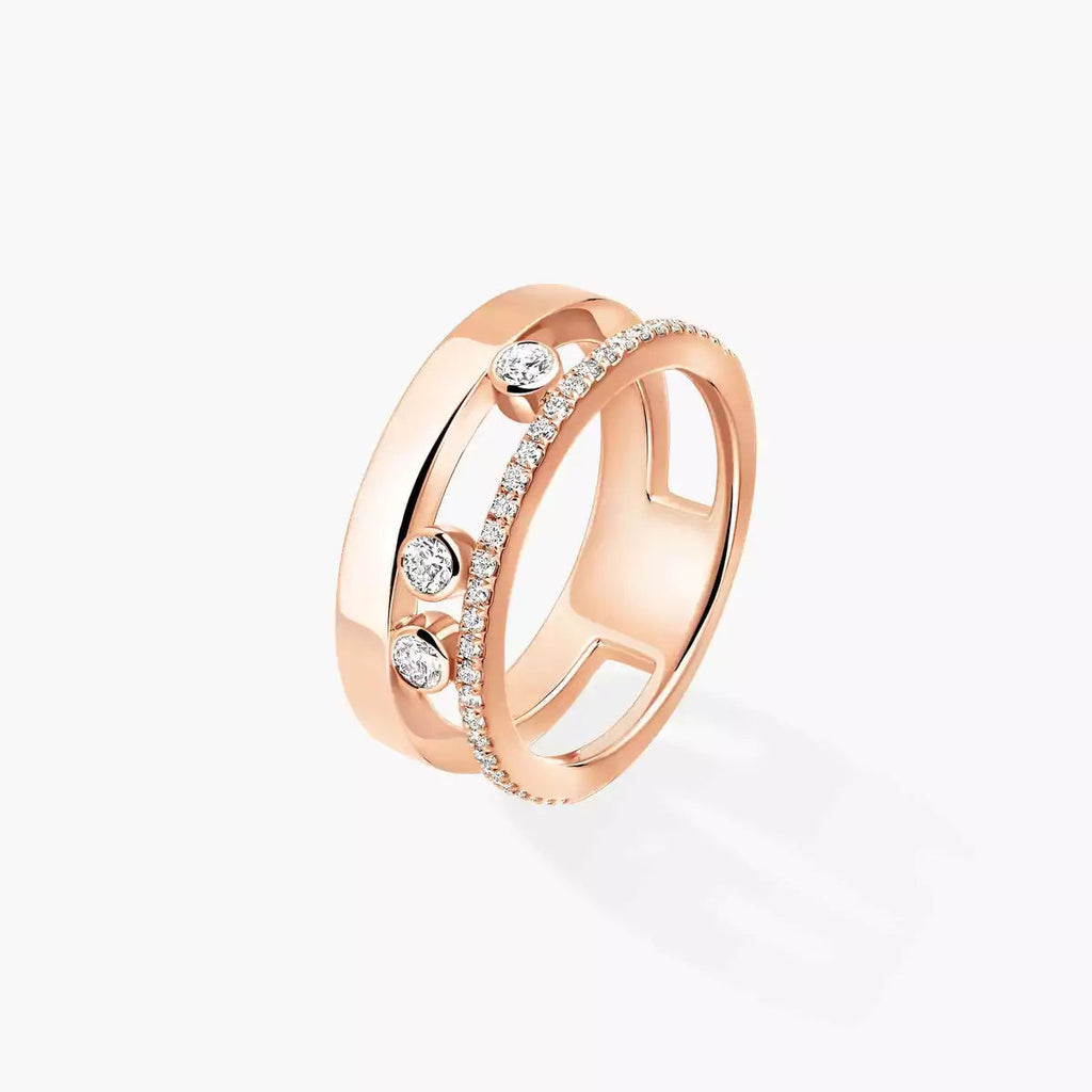 Noa Pavé Diamond Interlocking Ring - ダブルバンド キネティックエレガンス