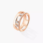 Noa Pavé Diamond Interlocking Ring - ダブルバンド キネティックエレガンス