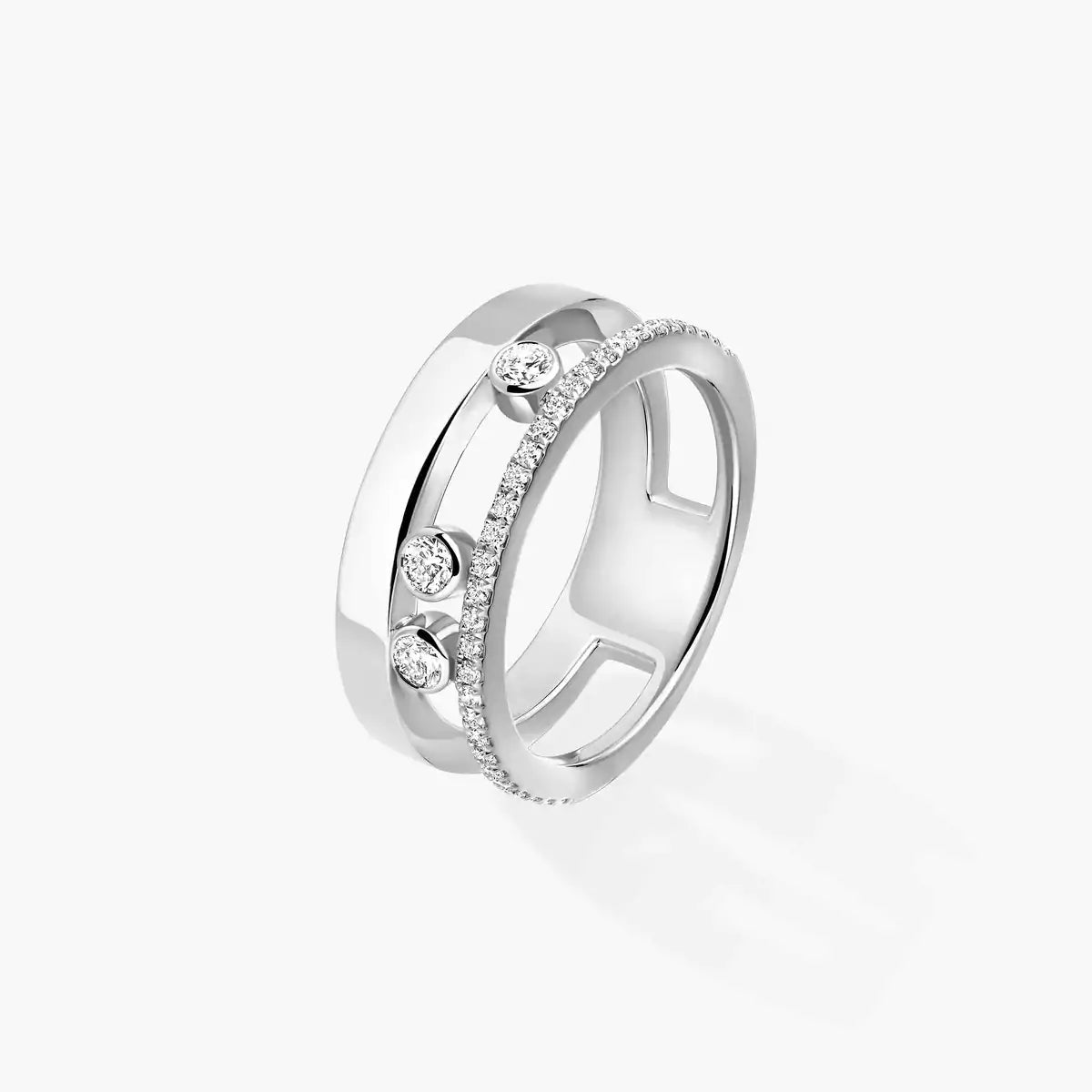 Noa Pavé Diamond Interlocking Ring - ダブルバンド キネティックエレガンス