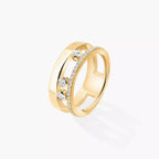 Noa Pavé Diamond Interlocking Ring - ダブルバンド キネティックエレガンス