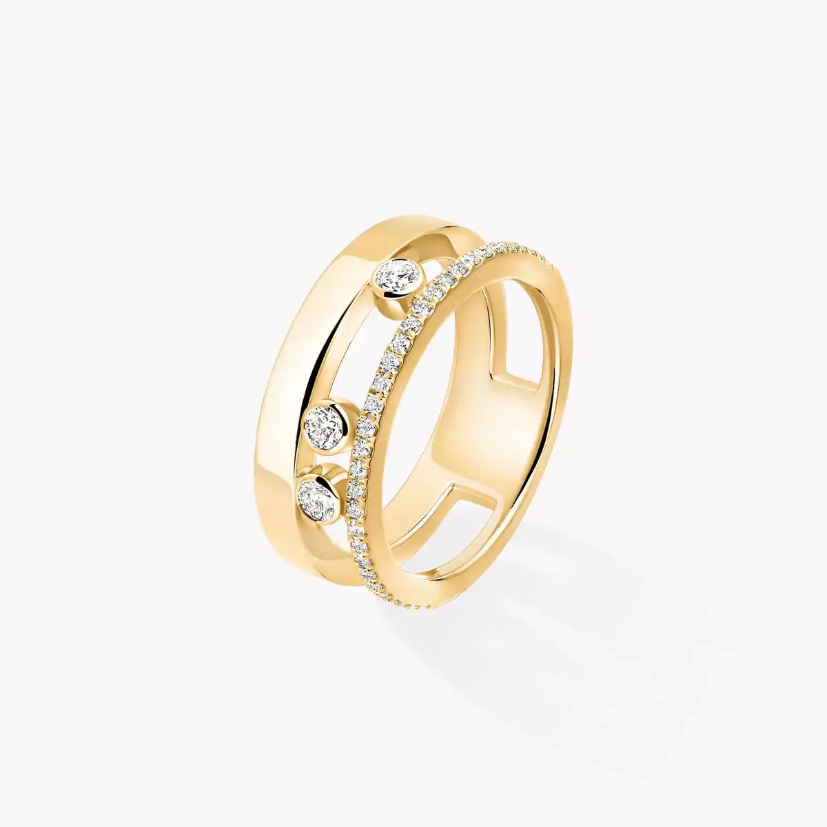 Noa Pavé Diamond Interlocking Ring - ダブルバンド キネティックエレガンス