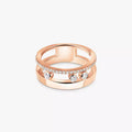 Noa Pavé Diamond Interlocking Ring - ダブルバンド キネティックエレガンス