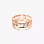 Noa Pavé Diamond Interlocking Ring - ダブルバンド キネティックエレガンス