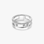Noa Pavé Diamond Interlocking Ring - ダブルバンド キネティックエレガンス