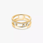 Noa Pavé Diamond Interlocking Ring - ダブルバンド キネティックエレガンス