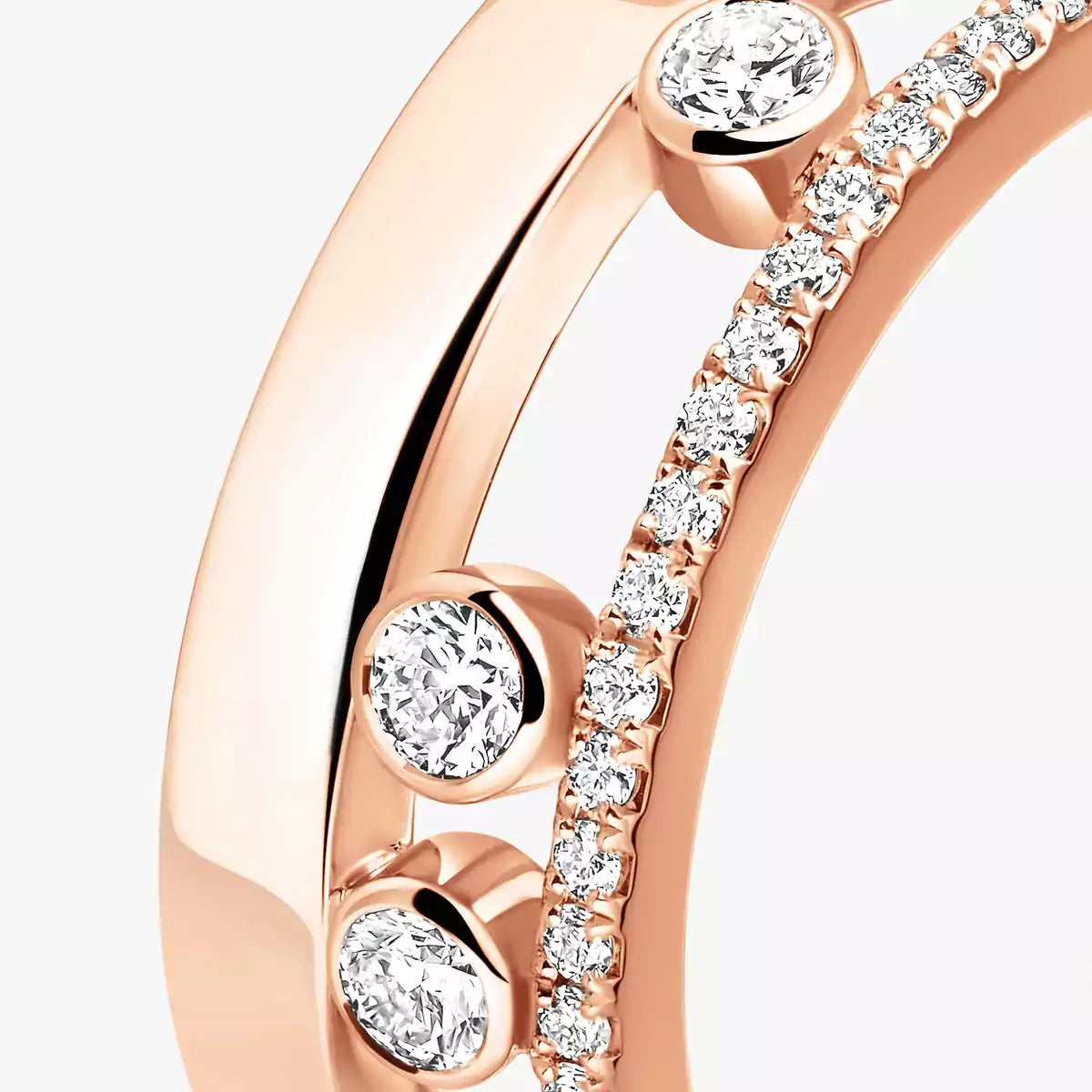 Noa Pavé Diamond Interlocking Ring - ダブルバンド キネティックエレガンス