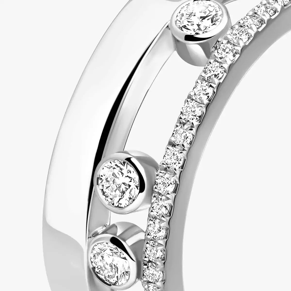 Noa Pavé Diamond Interlocking Ring - ダブルバンド キネティックエレガンス