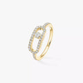 Move Uno Ring mit voller Diamant-Pavé-Fassung – Kinetischer Signature-Luxus – Unendliche Ausstrahlung