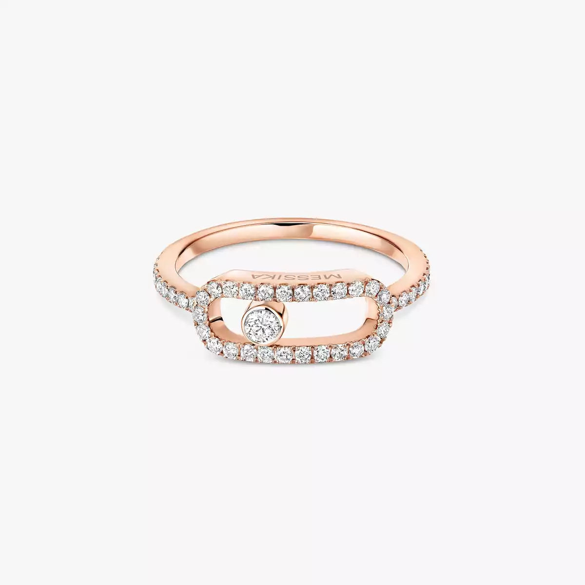 Move Uno Ring mit voller Diamant-Pavé-Fassung – Kinetischer Signature-Luxus – Unendliche Ausstrahlung
