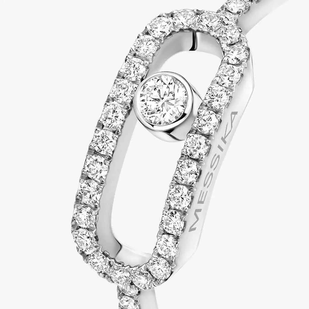 Move Uno Ring mit voller Diamant-Pavé-Fassung – Kinetischer Signature-Luxus – Unendliche Ausstrahlung