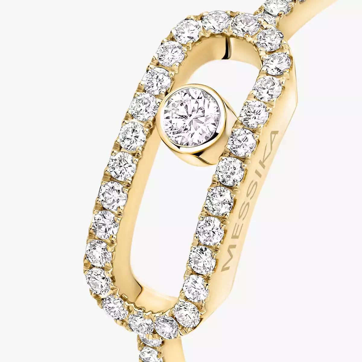 Move Uno Ring mit voller Diamant-Pavé-Fassung – Kinetischer Signature-Luxus – Unendliche Ausstrahlung
