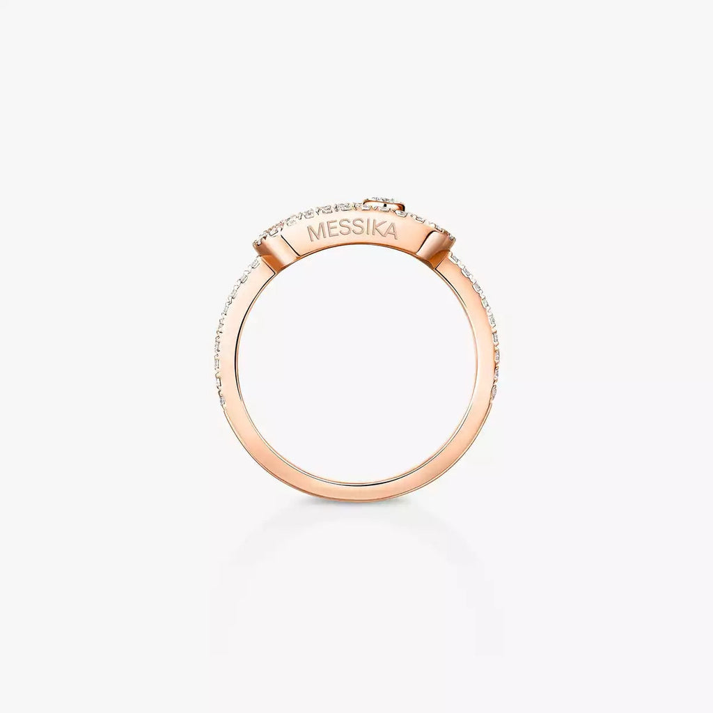 Move Uno Ring mit voller Diamant-Pavé-Fassung – Kinetischer Signature-Luxus – Unendliche Ausstrahlung