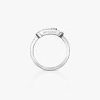 Move Uno Ring mit voller Diamant-Pavé-Fassung – Kinetischer Signature-Luxus – Unendliche Ausstrahlung