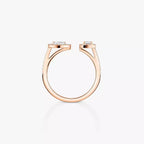 Offener Sugar Cube & Teardrop Pavé-Diamantring – Geometrisches Gleichgewicht