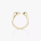 Offener Sugar Cube & Teardrop Pavé-Diamantring – Geometrisches Gleichgewicht