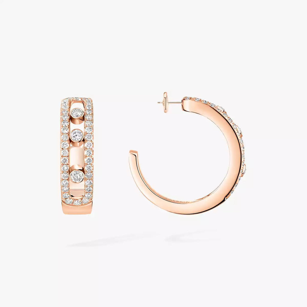 Move Pavé Diamond Hoop Earrings
