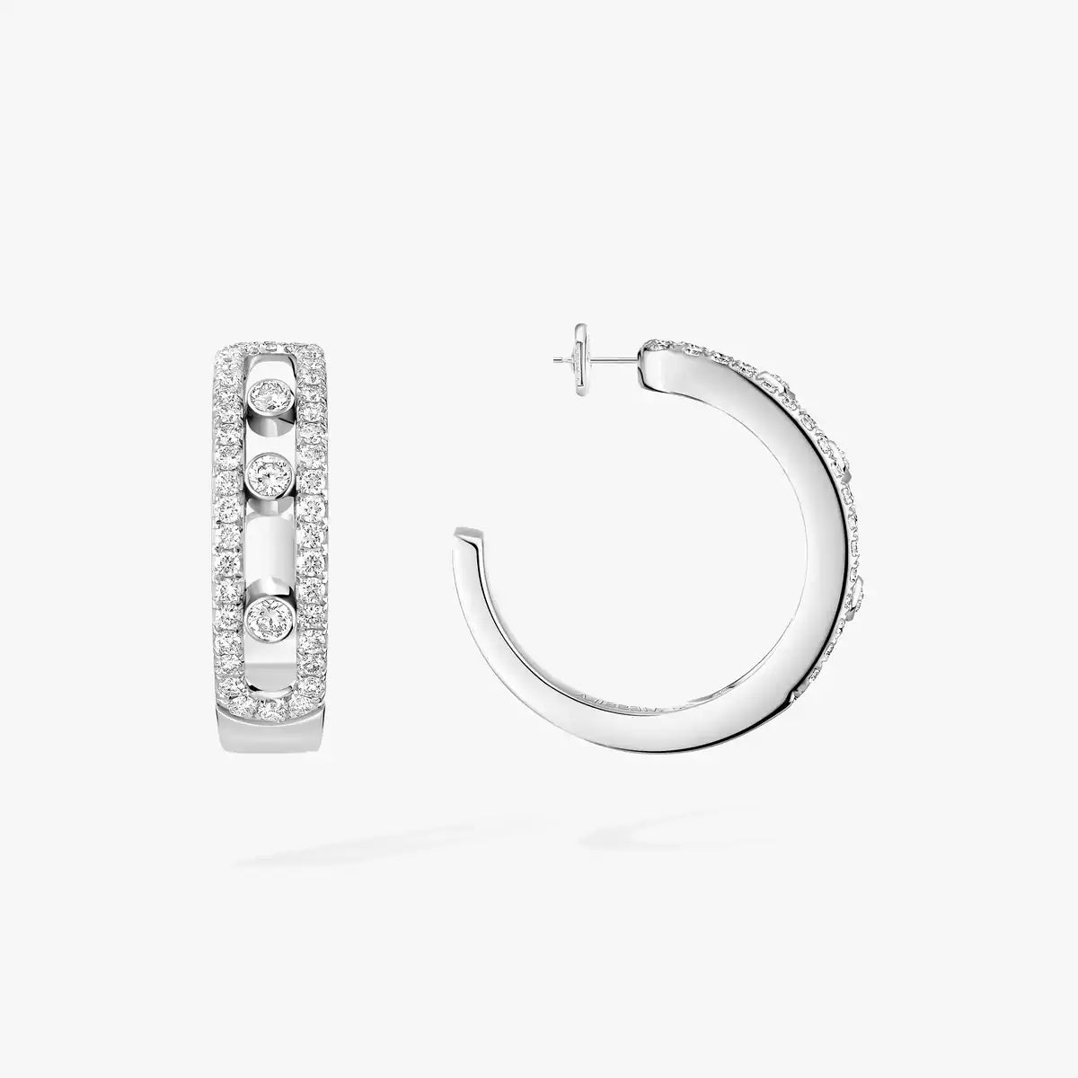 Move Pavé Diamond Hoop Earrings