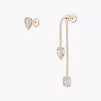 Meine Twin Diamond Tropfen-Ohrringe – Geometrische Symmetrie – Elegantes kinetisches Schwingen