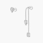 Meine Twin Diamond Tropfen-Ohrringe – Geometrische Symmetrie – Elegantes kinetisches Schwingen