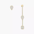 Meine Twin Diamond Tropfen-Ohrringe – Geometrische Symmetrie – Elegantes kinetisches Schwingen