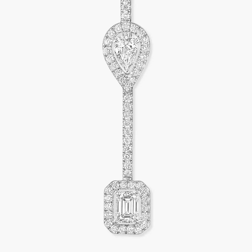 Meine Twin Diamond Tropfen-Ohrringe – Geometrische Symmetrie – Elegantes kinetisches Schwingen