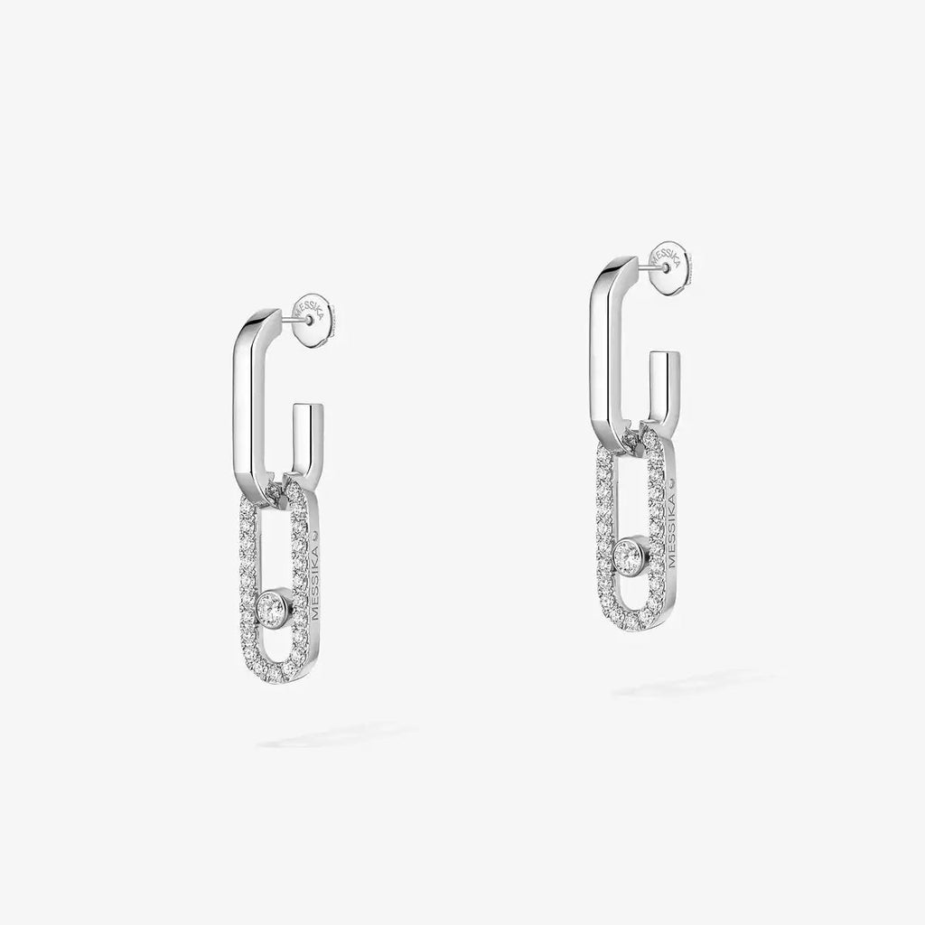 Move Link Kinetic Diamantohrringe – Ineinandergreifende moderne Eleganz – Typisches fließendes Funkeln