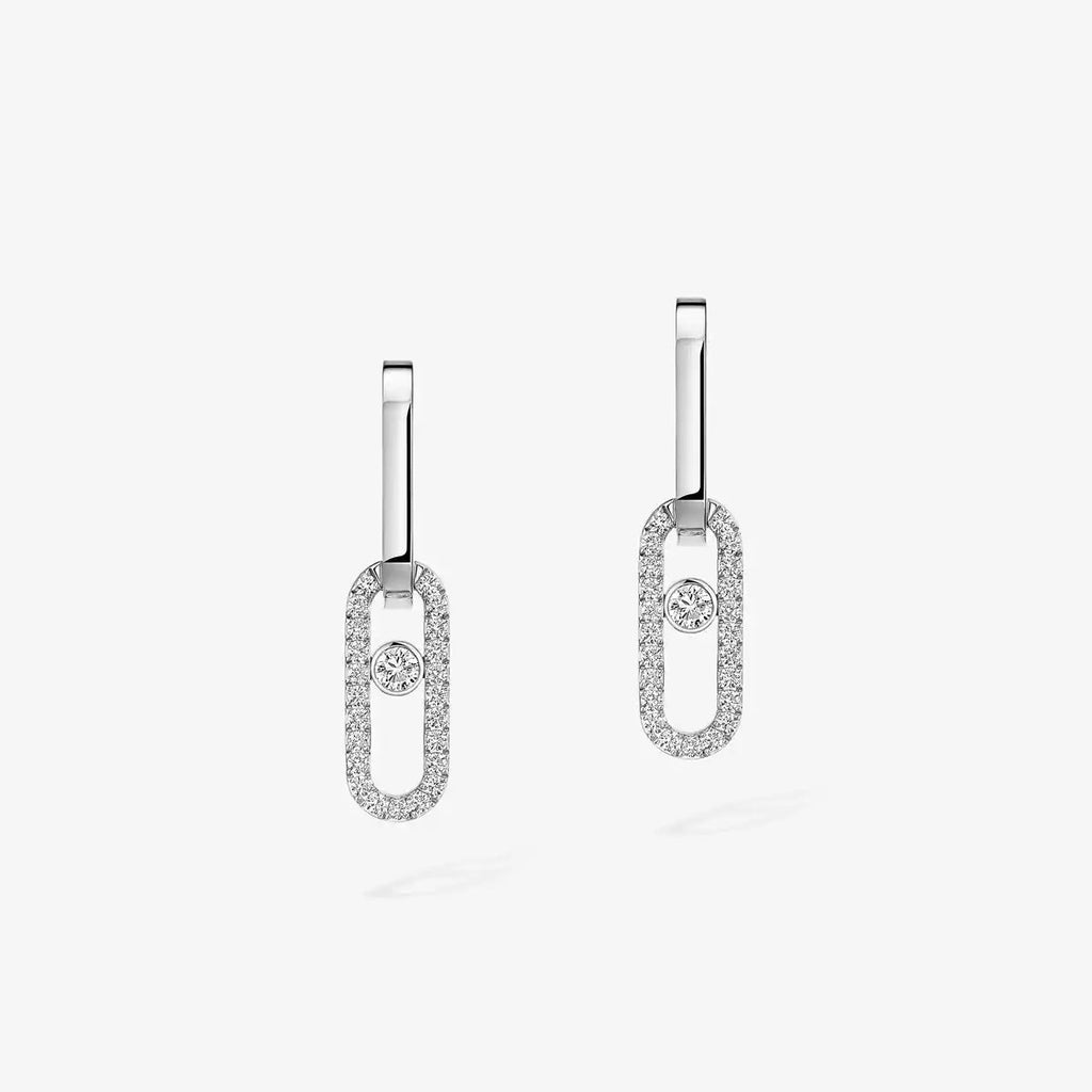 Move Link Kinetic Diamantohrringe – Ineinandergreifende moderne Eleganz – Typisches fließendes Funkeln