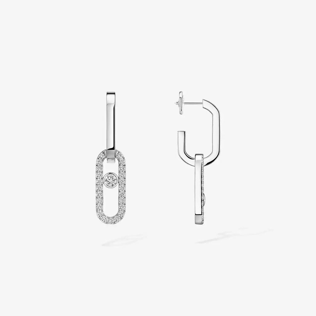 Move Link Kinetic Diamantohrringe – Ineinandergreifende moderne Eleganz – Typisches fließendes Funkeln