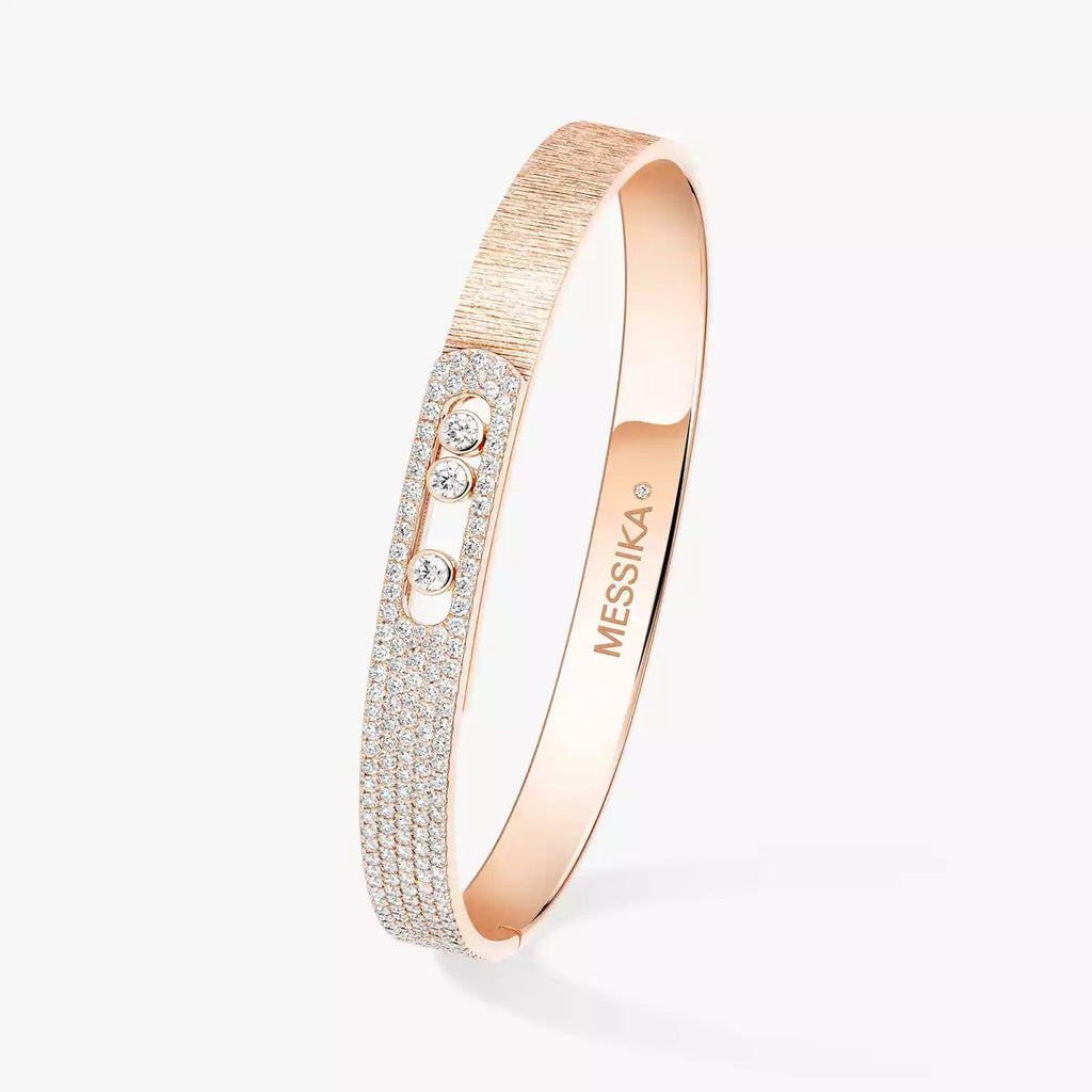 Move Noa Ciselé Half-Pavé Diamond Bangle Bracelet