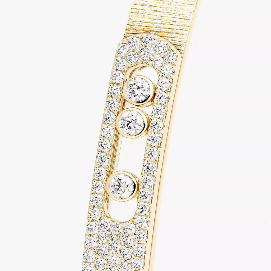 Move Noa Ciselé Half-Pavé Diamond Bangle Bracelet