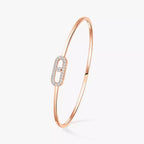 Move Uno Pavé Flex Armreif (Größe M) – Kinetische Diamant-Brillanz – Flexibler Luxus