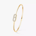 Move Uno Pavé Flex Armreif (Größe M) – Kinetische Diamant-Brillanz – Flexibler Luxus