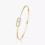 Move Uno Pavé Flex Armreif (Größe M) – Kinetische Diamant-Brillanz – Flexibler Luxus