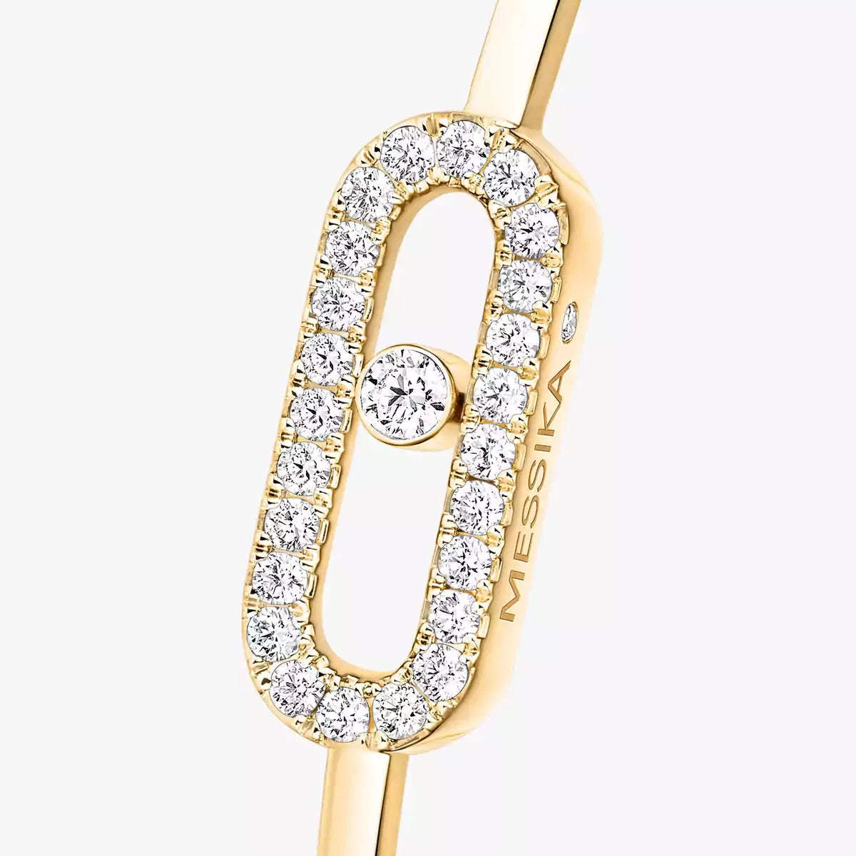 Move Uno Pavé Flex Armreif (Größe M) – Kinetische Diamant-Brillanz – Flexibler Luxus