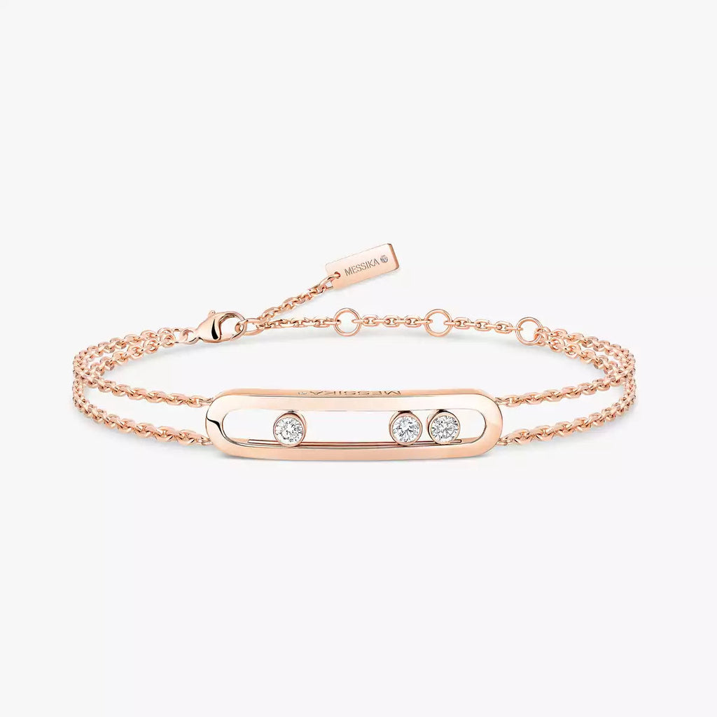 Triple-Diamond Dual-Chain Bracelet