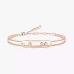 Triple-Diamond Dual-Chain Bracelet