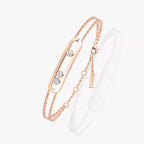 Triple-Diamond Dual-Chain Bracelet