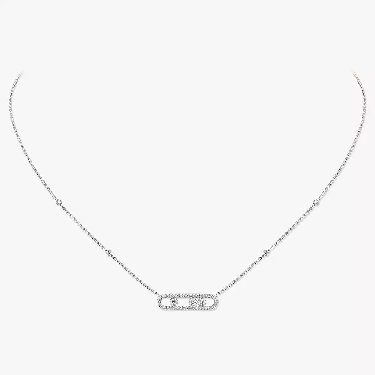 Baby Move Anhänger-Halskette – Vollständig pavébesetztes kinetisches Design mit Diamanten