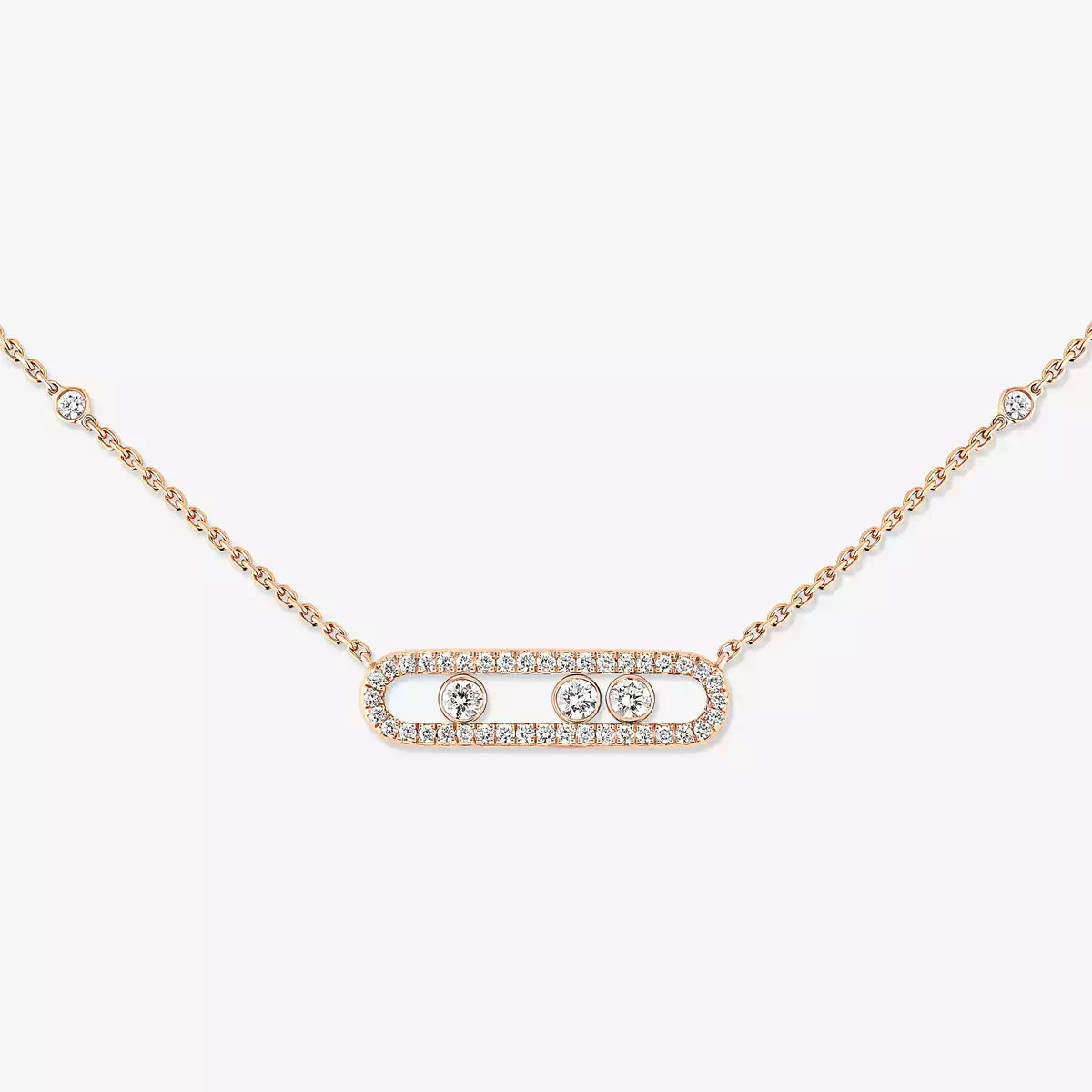 Baby Move Anhänger-Halskette – Vollständig pavébesetztes kinetisches Design mit Diamanten