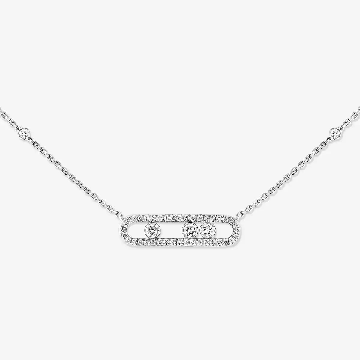 Baby Move Anhänger-Halskette – Vollständig pavébesetztes kinetisches Design mit Diamanten