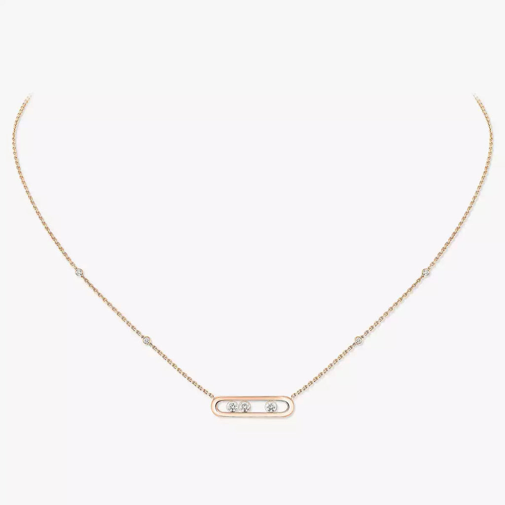 Bewegliche Pavé-Halskette – Kinetisches Design mit 4 beweglichen Diamanten