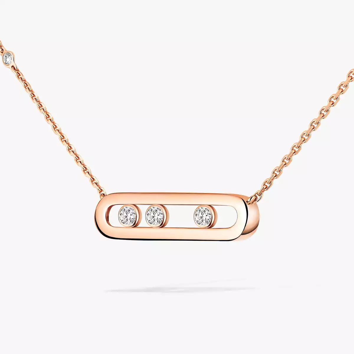 Baby Move Anhänger-Halskette – kinetisches Design mit beweglichen Diamanten