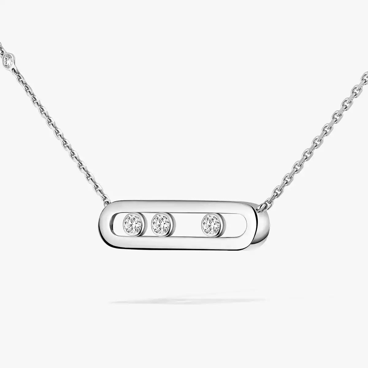 Baby Move Anhänger-Halskette – kinetisches Design mit beweglichen Diamanten