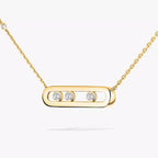 Bewegliche Pavé-Halskette – Kinetisches Design mit 4 beweglichen Diamanten
