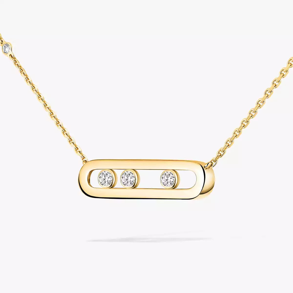 Bewegliche Pavé-Halskette – Kinetisches Design mit 4 beweglichen Diamanten