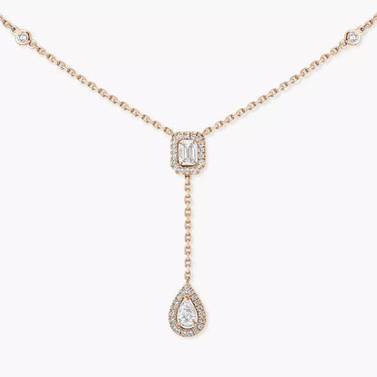 Sugar Cube & Teardrop Full Pavé Necklace