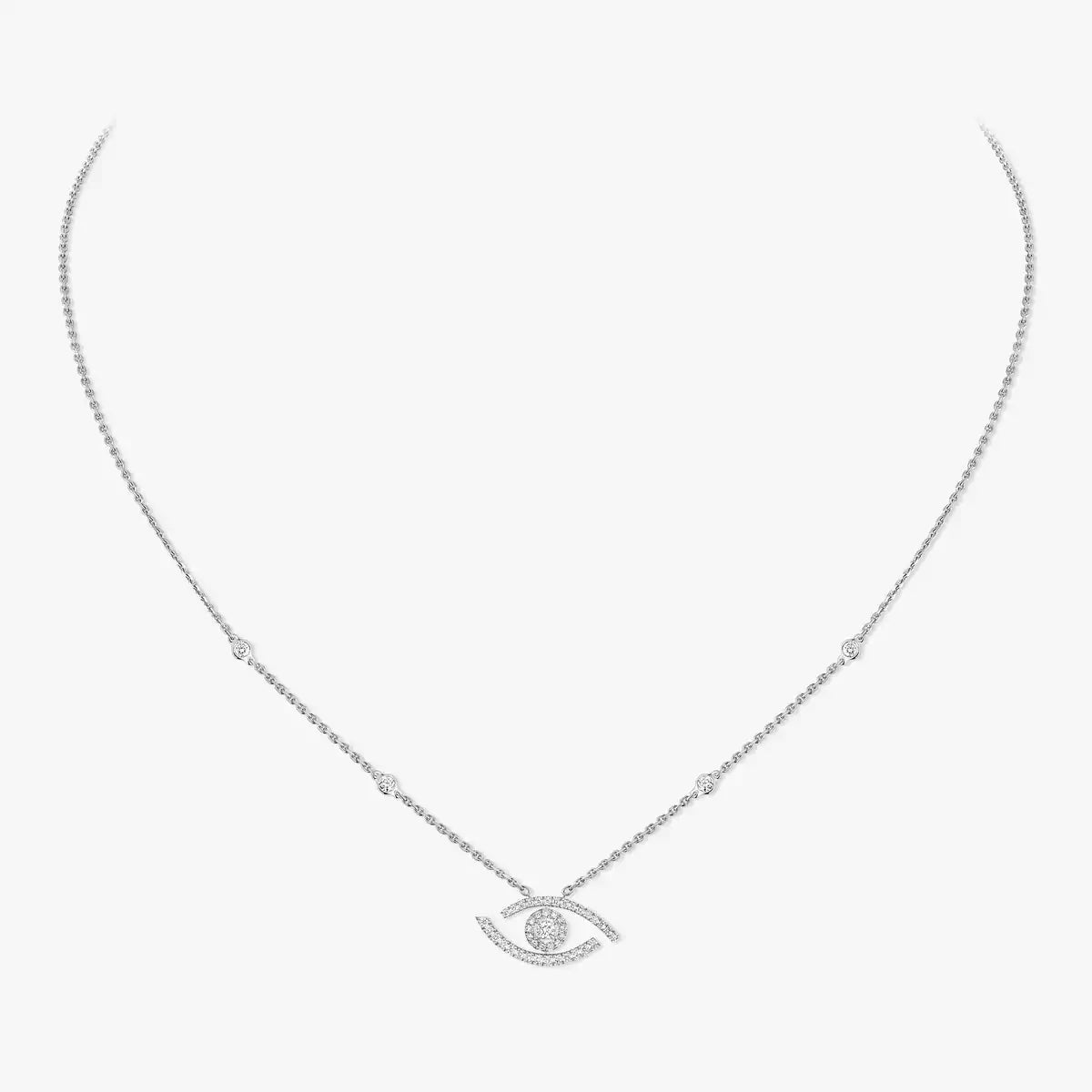Pavé Diamant Glücksbringer-Halskette mit Augenmotiv – schützender Eleganz-Talisman