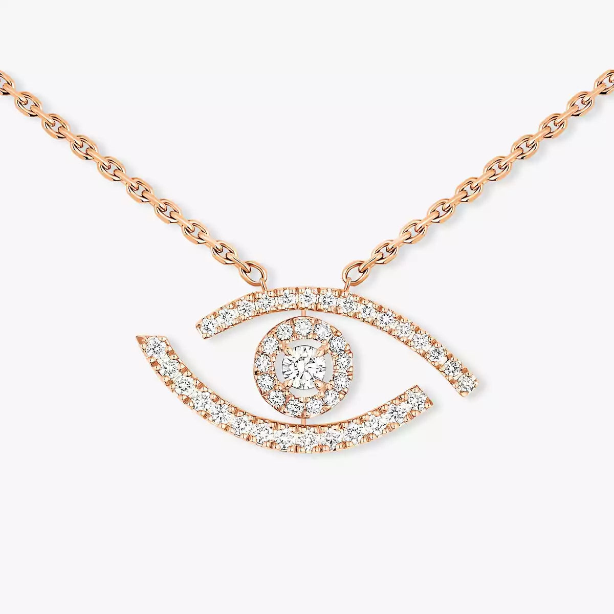 Pavé Diamant Glücksbringer-Halskette mit Augenmotiv – schützender Eleganz-Talisman