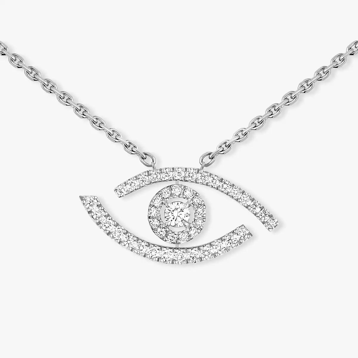 Pavé Diamant Glücksbringer-Halskette mit Augenmotiv – schützender Eleganz-Talisman