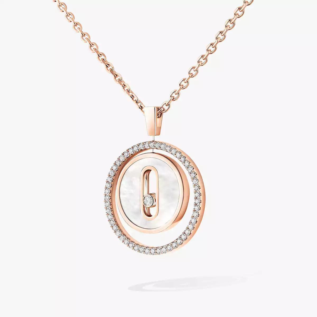 Lucky Move Diamant-Halskette – Kinetischer Energie-Talisman – Kollektion Natürlicher Edelsteine